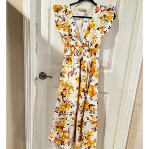 Floral long dress with pockets